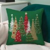 Christmas Pillow Covers, 18x18 Inch Set of 2 Green Christmas Tree Throw Pillows Case - 3 of 3