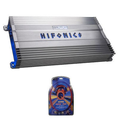 Hifonics BG-1000.4 Brutus Gamma 4 Channel 100 Watt Car Audio System Subwoofer Speaker Amplifier and QPower Super Flex 4 Gauge Amp Wiring Kit