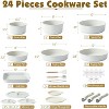 Aoibox 24-Piece Nonstick Cookware Set with Removable Handles, Induction Kitchen Pots and Pans, Dishwasher & Oven Safe, Healthy Granite Coating - 2 of 4