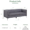 71" Modern Minimalist Faux leather Sofa Couch with 3 Seater for Living Room Apartment - Morden Fort - 3 of 4