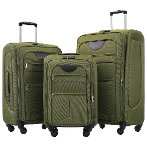 Lyngins 3-Piece Expandable Luggage Set –  20" Carry on Luggage, 24" & 28" Spinner Suitcases, Easy-Access Pockets, Travel-Ready Away Luggage - 1 of 4