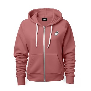 Dalix Ghost Embroidered Zip Hoodie Fleece Long Sleeve Pocket Warm Soft Mens - 1 of 4