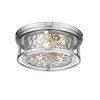 Clarion 16" 3-Bulb Flush Mount Light - Dimmable Waterglass Shades, Damp Rated, Transitional Design - 2 of 4