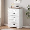 5-Drawer Wooden Dresser, 44" Tall Farmhouse Modern Storage Cabinet, Large Chest of Drawer Organizers, for Living Room, Bedroom, Entryway - 3 of 4