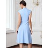 INSPIRE CHIC Women's 2026 Summer Square Neck Cap Sleeve Pockets Office Work A-Line Midi Dresses - 3 of 4