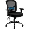 HomeRoots Black Fabric Mesh and Steel Adjustable Swivel Rolling Executive Office Chair - 4 of 4