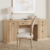 Garvee 60" Modern Executive Desk Storage, Fluted Home Office Desk with Charging Station, Wooden Computer Desk with File Cabinet & Drawers - 2 of 4