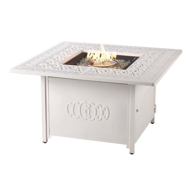 42" Square Aluminum 55000 BTUs Propane Ornate Fire Table with 2 Covers - Oakland Living
, 1 of 9