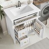 KIGFTSOD 30" Bathroom Vanity with Sink, Bathroom Vanity Cabinet with One Flip Drawer and Two Drawers, Adjustable Shelf - 2 of 4