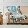 Greenland Home Fashions Thalia Stylized Florals and Geometric Prints Bohemian Ultimate Comfort Throw Accessory 50"x60" Blue - 2 of 4