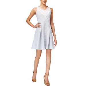maison Jules Womens Crochet-Lace Fit & Flare Dress - 1 of 1