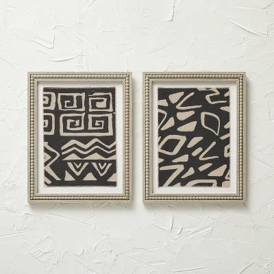 (Set of 2) 16" x 20" Burlap Framed Wall Art Brown - Opalhouse™ designed with Jungalow™
