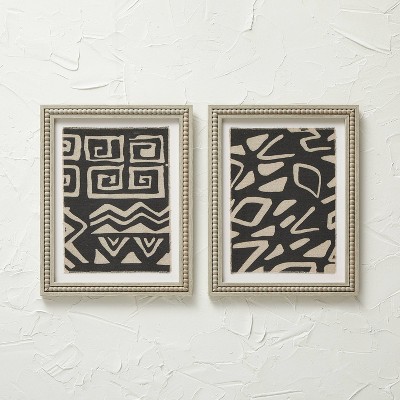 (Set of 2) 16&#34; x 20&#34; Burlap Framed Wall Art Brown - Opalhouse&#8482; designed with Jungalow&#8482;