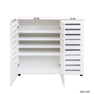AZL1 Life Concept Shoe Rack 5-Tier Wooden Shoe Storage with Adjustable Shelves Louvered Doors for Entryway Hallway, White, 49.21"*17.91"*10.04" - 1 of 4