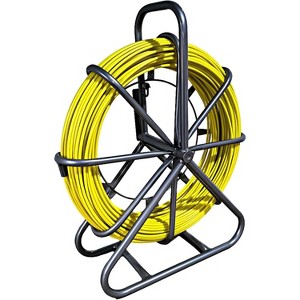 492Ft Fiberglass Fish Tape, 5/16" Non-Conductive Cable Puller with Steel Reel Stand & 2 Heads, Heavy Duty Wire Puller for Conduit & Wall Fishing - 1 of 4