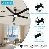 Wanze of Ocean 66 in. Modern Indoor Remote Wall Control Ceiling Fan with 3-Color LED Light and 3-Size Downrods - 4 of 4