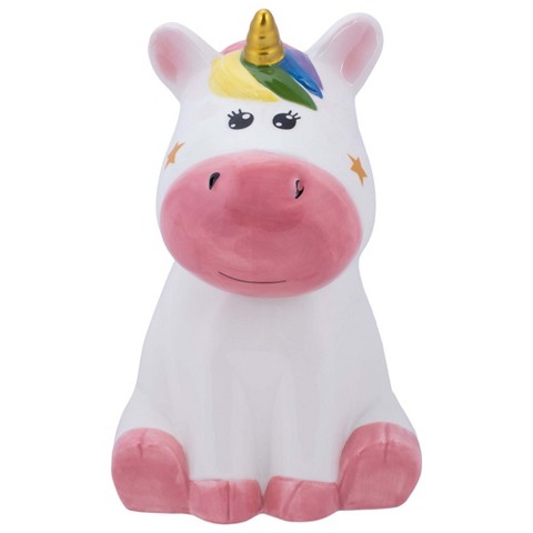100 North Ceramic 10 inch Everyday Cookie & Candy Jar w/ Airtight Lid: Kitchen Canisters, Pet Treat Containers & Magical Storage, Rainbow Unicorn
