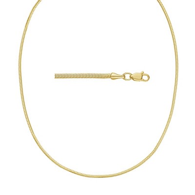 Unisex 14k Gold 2mm Snake Chain Necklace