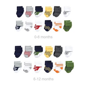 Luvable Friends Infant Boys Grow with Me Cotton Terry Socks, Athletic, 0-6 and 6-12 Months - 1 of 2