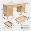 Brafab 3-Drawer Rattan Writing Desk with Storage Shelf & Power Outlets,Computer Desk with 5 Drawers and Office Desk for Home Office Workstation - 2 of 4