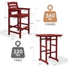 Hyleory 3-Piece HDPE Outdoor Patio Bar Set with Bar Stools - 4 of 4