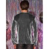 Lars Amadeus Men's Long Sleeves Mesh Sheer Club Glitter See Through T-Shirt - 3 of 4