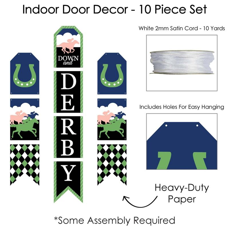 Big Dot of Happiness Kentucky Horse Derby - Hanging Vertical Paper Door Banners - Horse Race Party Wall Decoration Kit - Indoor Door Decor, 5 of 8