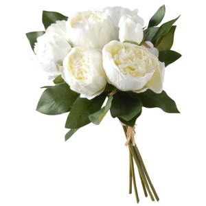 12" Peony Bundle White & Cream - National Tree Company - 1 of 4