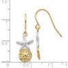 Black Bow Jewelry Two Tone Sand Dollar & Starfish Dangle Earrings in 14k Gold - 4 of 4