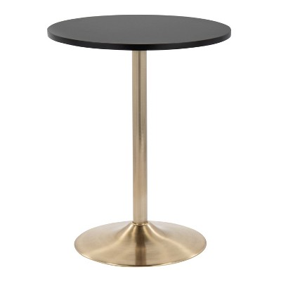 ContempoCraft 28" Gold & Wood Round Bar Height Table