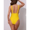 INSPIRE CHIC Women's Deep V Plunge Monokini Backless Bikini Set, Wide Strap Slimming Swimwear Bathing Suit 1 Set - 3 of 4