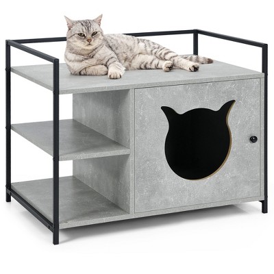 SUNGIFT Litter Box Enclosure, Cat Litter Box Furniture Hidden