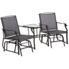 Outsunny Outdoor Glider Chairs with Coffee Table, Patio 2-Seat Rocking Chair Swing Loveseat with Breathable Sling for Backyard, Garden and Porch - 4 of 4