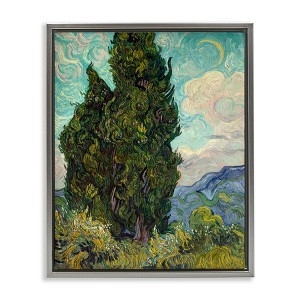 Stupell Industries Van Gogh Cypress Landscape Floating Frame Canvas Art - 1 of 4