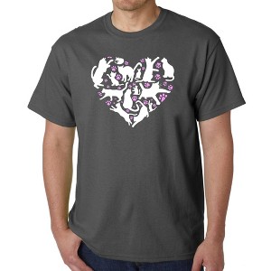 LA Pop Art Cat Heart - Men's Word Art T-Shirt - 1 of 4