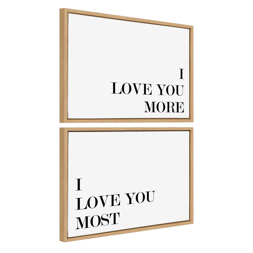 Photos - Other Decoration  18" x 24" Sylvie I Love You Canvas by Maggie Price Natural - Kate & Laurel All Things Decor(Set of 2)