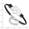 Black Bow Jewelry Sterling Silver MLB Atlanta Braves Homeplate Leather Bracelet, 7 Inch - image 2 of 3