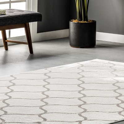 Nuloom Marta Geometric 4x6 Indoor Area Rug for Living Room Bedroom Dining Room Kitchen, Beige/Ivory