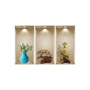 HomeRoots Set of Three Aba Faux Niche 3D Peel and Stick Wall Decals - 1 of 4