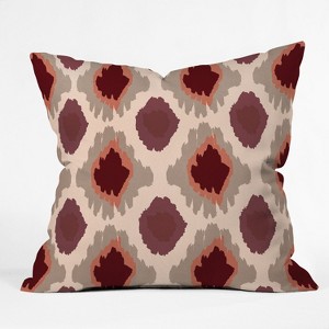 Allyson Johnson Bohemian Marsala Ikat Square Throw Pillow Red - Deny Designs