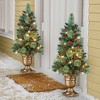 Collections Etc 36-inch LED Lighted Artificial Evergreen Tree with Gold-Tone Planter 18 X 18 X 3 - 3 of 3