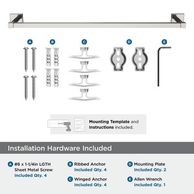 Brushed Nickel 24-Inch Wall Mounted Towel Bar