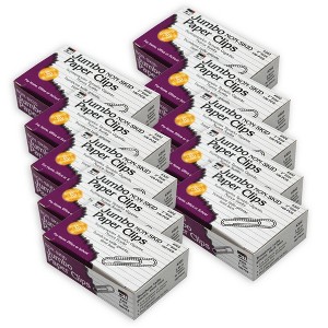 Charles Leonard Paper Clips, Non-Skid, Jumbo, Silver, 100 Per Box, 20 Boxes - 1 of 3