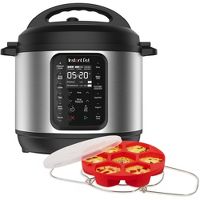  Instant Pot 6qt 9-in-1 1000W Pressure Cooker Bundle (Stainless Steel, Rice & Multi Cooker, Locking Lid)