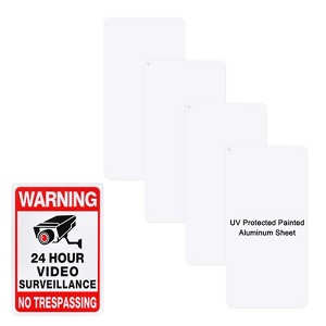 Unique Bargains Aluminum Reflective UV Protected Waterproof White Blank Metal Signs 4 Pcs - 1 of 4