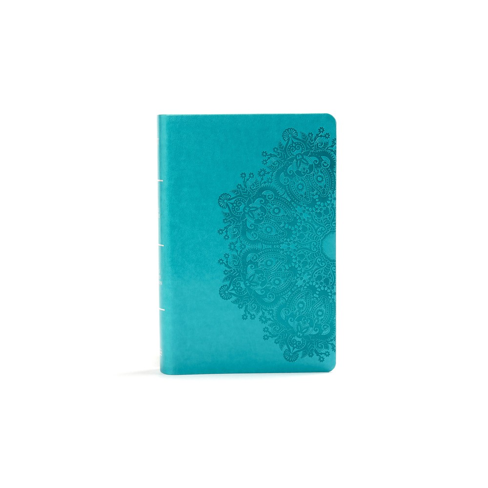 KJV Large Print Personal Size Reference Bible, Teal Leathertouch Indexed - by Holman Bible Publishers (Leather Bound)