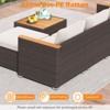 Tangkula Set Of 5 Outdoor Patio Furniture Set L Shaped Rattan Cushioned Chairs & Coffee Table Set Outdoor Sectional Sofa with Wood Armrests & Tabletop - 2 of 4