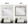 Amanti Art Mirror Makeover Bathroom Mirror Frame Border Kit  - Fully Assembled Peel and Stick Frame - Mirror NOT Included - Lyla Ornate Silver Trim - 4 of 4