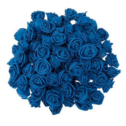 Set of 4 Artificial Dark Blue Rose Flowers Wedding Party Decoration 