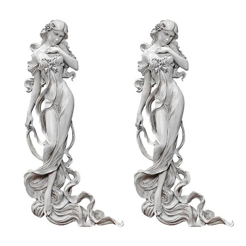 Design Toscano Flora, Goddess of Springtime Wall Sculpture: Set of Two